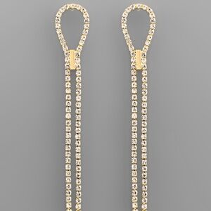 2 Crystal Row Drop Earrings